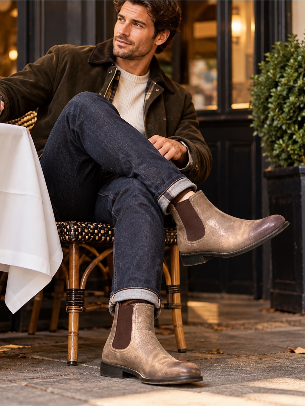 Cole Haan Men’s Chelsea Boots 9M Taupe Brown Leather C09769 Classic Heritage
